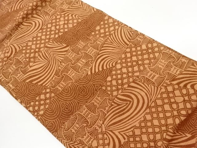 JAPANESE NAGOYA OBI / JAPANESE KIMONO / TSUMUGI / GEOMETRIC